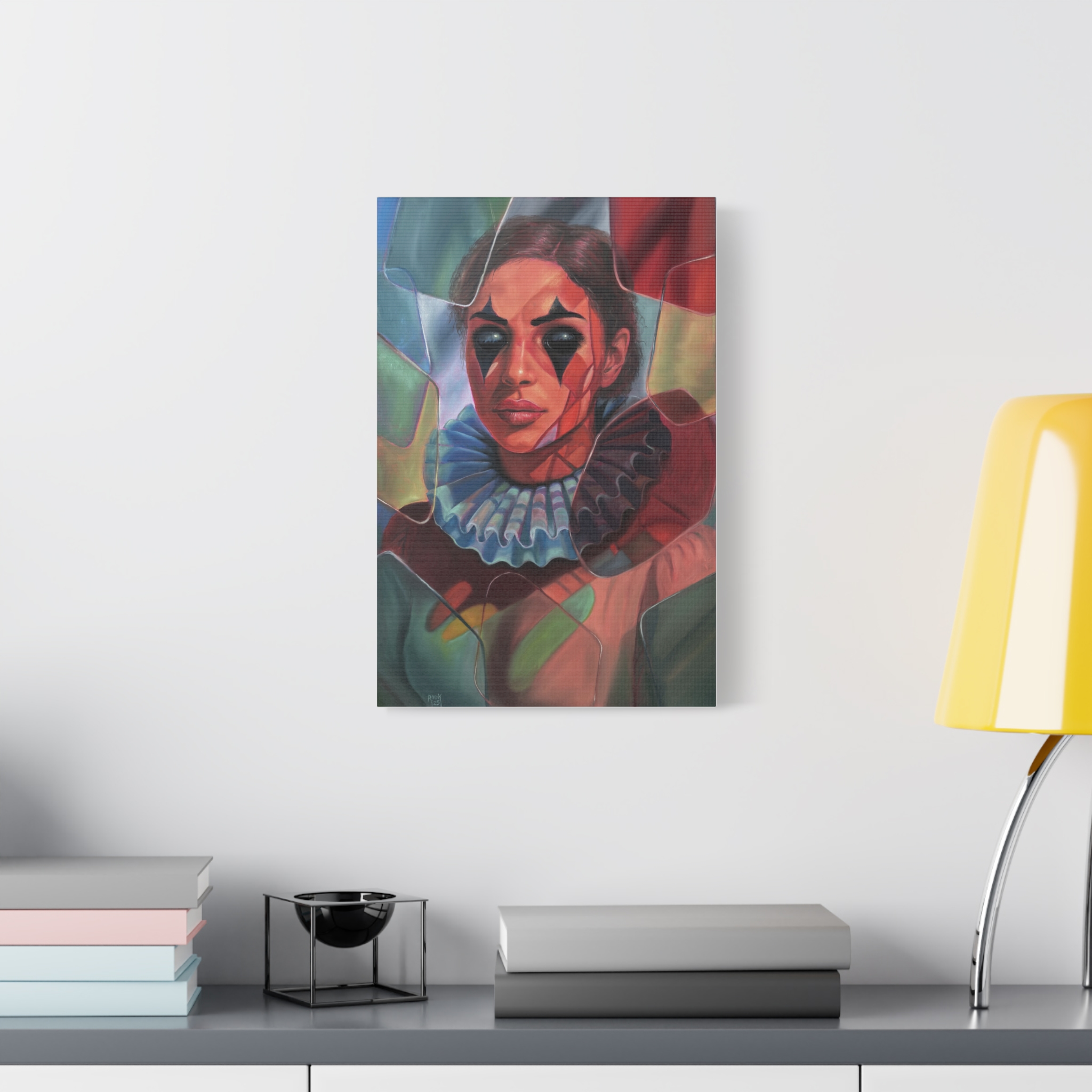Surreal Pierrot Portrait Matte Canvas - Image 7