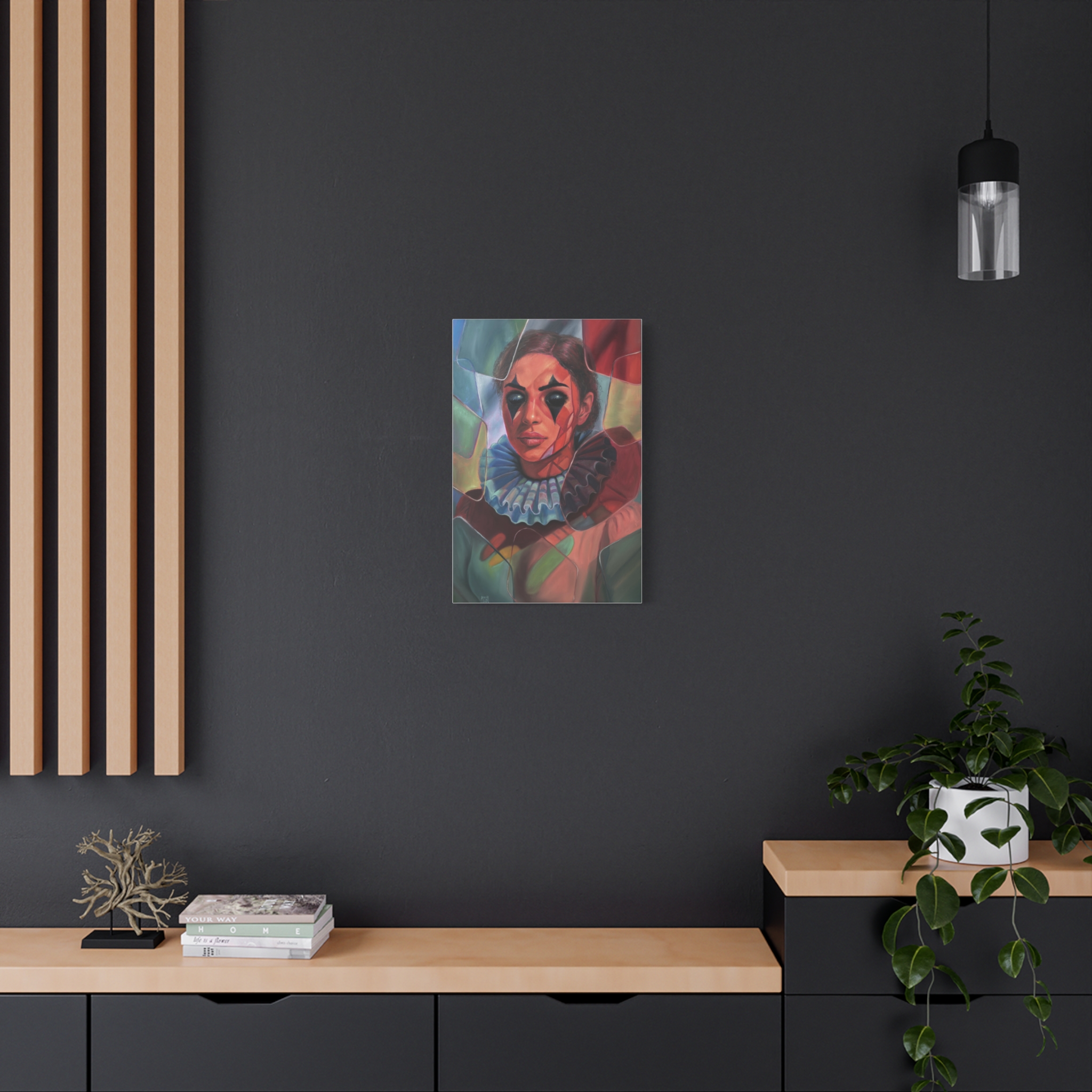 Surreal Pierrot Portrait Matte Canvas - Image 12