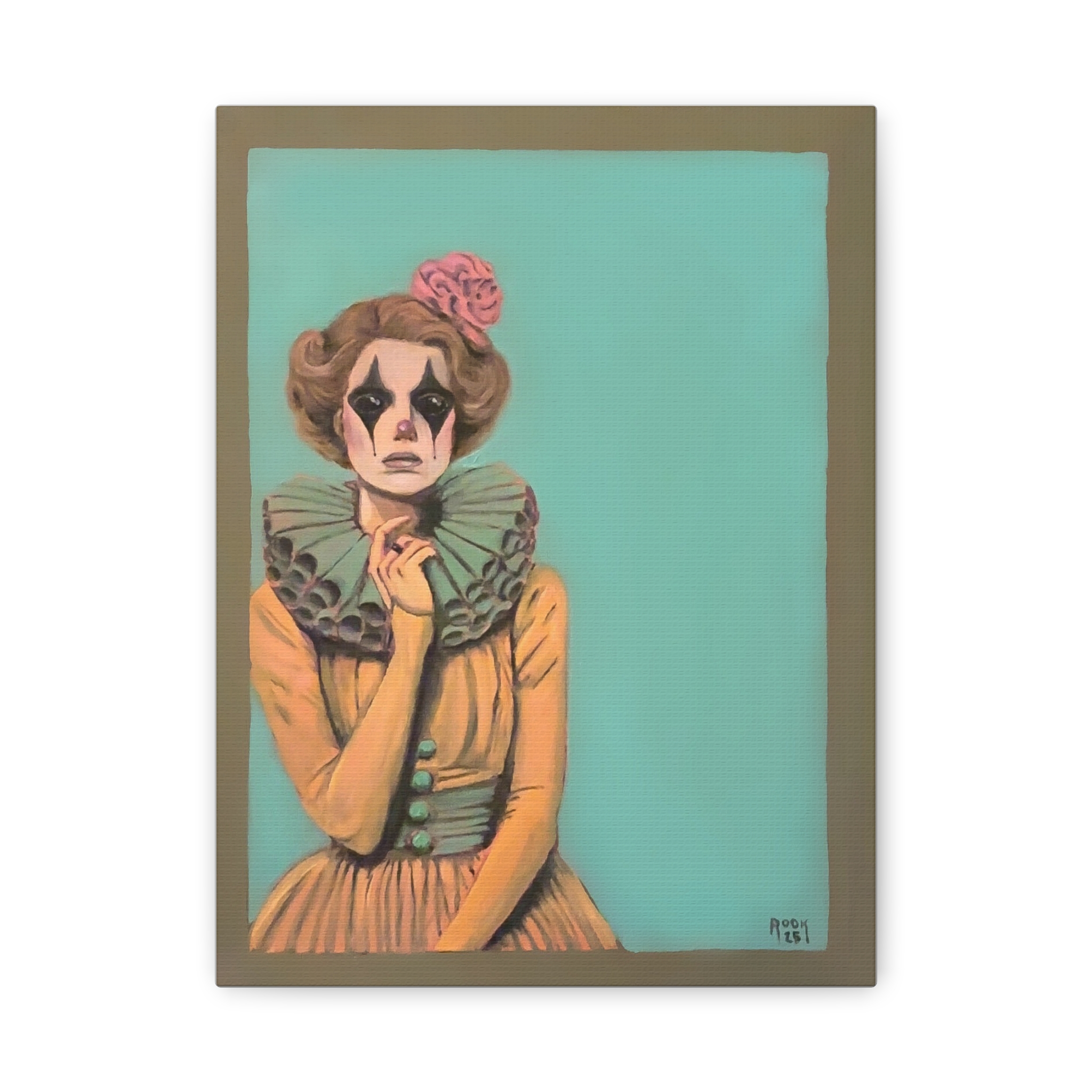 Clown Portrait Canvas Print — Vintage Circus Wall Art