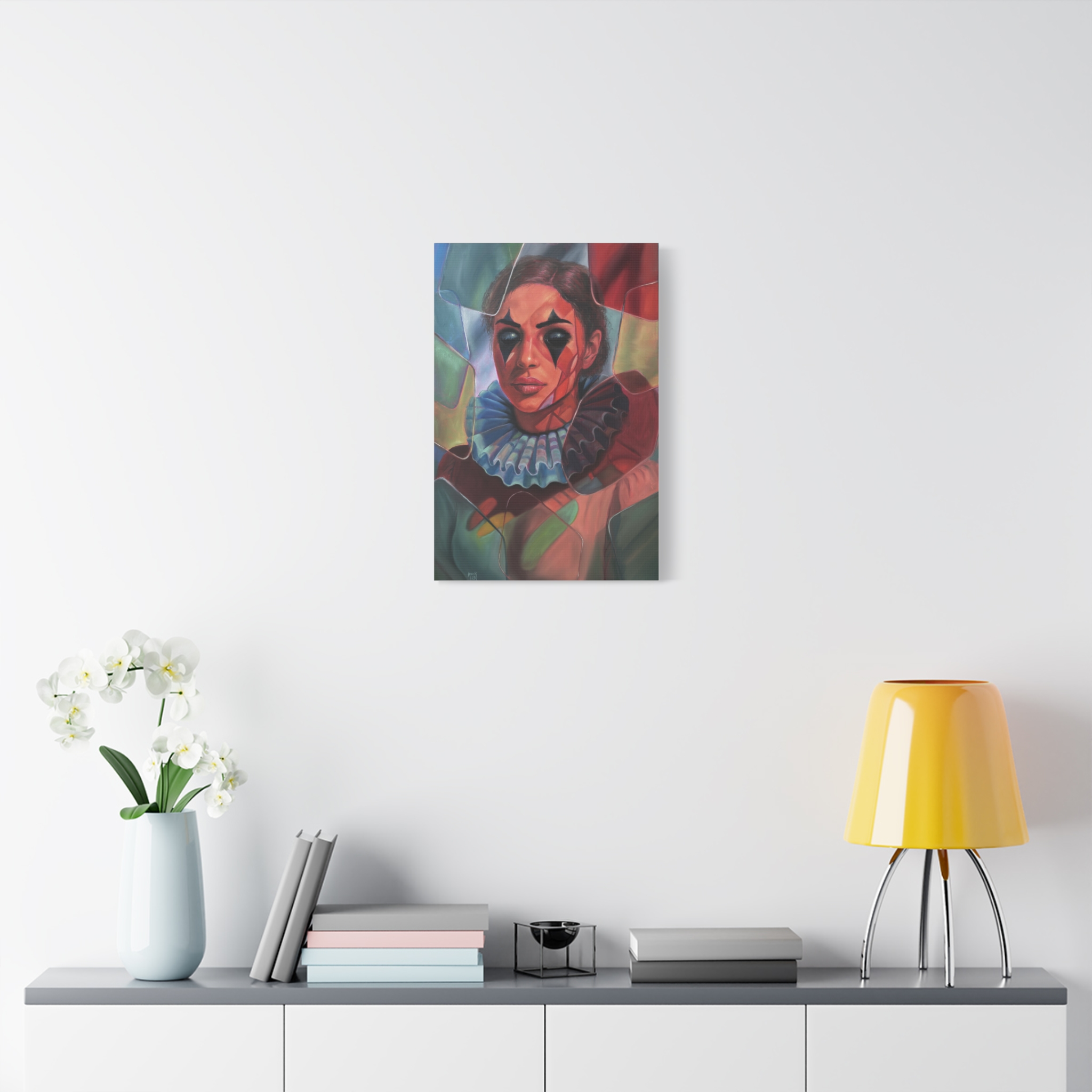 Surreal Pierrot Portrait Matte Canvas - Image 11